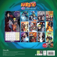 CurePink Oficiální nástěnný kalendář 2025 Naruto Shippuden s plakátem (SQ 30,5 x 30,5|61 cm)