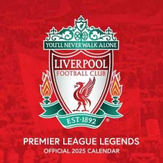 CurePink Oficiální nástěnný kalendář 2025 FC Liverpool: Legendy (30,5 x 30,5|61 cm)