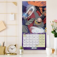 CurePink Oficiální nástěnný kalendář 2025 Naruto Shippuden s plakátem (SQ 30,5 x 30,5|61 cm)