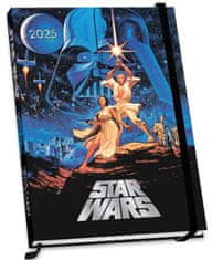 CurePink Diář 2025 Star Wars|Hvězdné války: Classic (A5 15 x 21,5 x 1,5 cm)