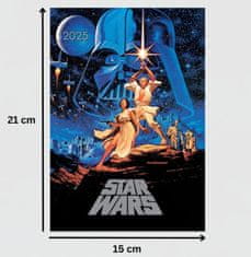 CurePink Diář 2025 Star Wars|Hvězdné války: Classic (A5 15 x 21,5 x 1,5 cm)