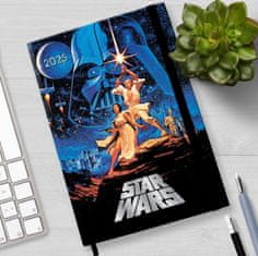 CurePink Diář 2025 Star Wars|Hvězdné války: Classic (A5 15 x 21,5 x 1,5 cm)