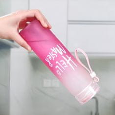 LIVEFY skleněná láhev Glassy 400ml, růžová