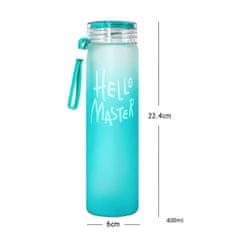 LIVEFY skleněná láhev Glassy 400ml, růžová