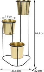 Dekorstyle Květináče na stojanu BLOOM 46,5 cm černé