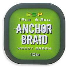 E.S.P ESP návazcová šňůrka Anchor Braid Weedy Green 15lb, 10 m