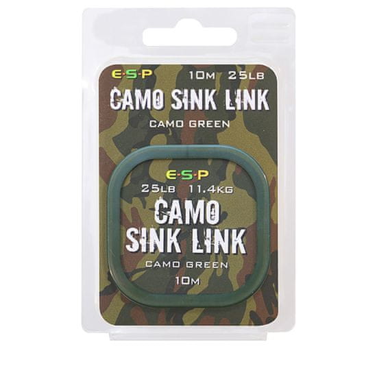 E.S.P ESP návazcová šňůrka Camo Sink Link Green 25lb 10m