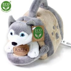 Plyšový pes husky 13 cm s přepravkou ECO-FRIENDLY