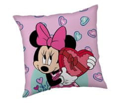 Jerry Fabrics Mikroplyšový polštářek Minnie Purple Polyester, 40/40 cm