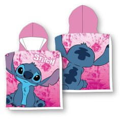 Faro Pončo Lilo and Stitch pink Bavlna - Froté, 55/110 cm