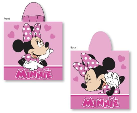 Faro Pončo Minnie srdíčka Bavlna - Froté, 55/110 cm