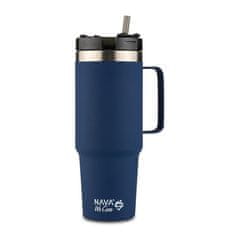 NAVA Termohrnek Tumbler "We care" s rukojetí 900ml - dark blue