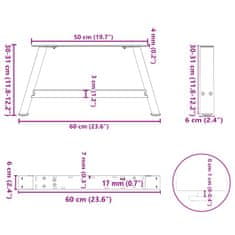 Vidaxl Nohy konferenčního stolku ve tvaru A 2 ks černé 60x(30-31) cm