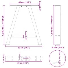 Vidaxl Nohy konferenčního stolku ve tvaru A 2 ks 50x(42-43) cm ocel