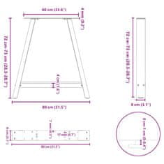 Vidaxl Nohy konferenčního stolku ve tvaru A 2 ks 80x(72-73) cm ocel