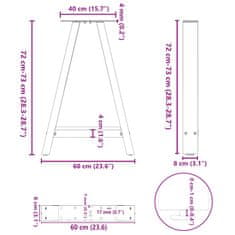 Vidaxl Nohy konferenčního stolku ve tvaru A 2 ks černé 60x(72-73) cm