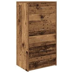 Vidaxl Příborník se 6 zásuvkami old wood 50 x 34 x 96 cm dřevotříska