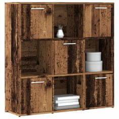 shumee vidaXL Knihovna old wood 90 x 28 x 90 cm kompozitní dřevo