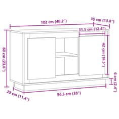 Vidaxl Příborník dub artisan 102 x 35 x 60 cm kompozitní dřevo