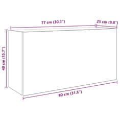 Vidaxl Koupelnová nástěnná skříňka betonově šedá 80x25x40 cm kompozit