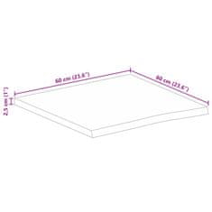 Vidaxl Stolní deska živá hrana 60 x 60 x 2,5 cm masivní mangovník