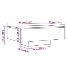 Vidaxl Konferenční stolek dub artisan 85 x 55 x 31 cm kompozitní dřevo