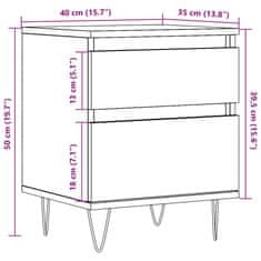 Vidaxl Noční stolky 2 ks dub artisan 40 x 35 x 50 cm kompozitní dřevo