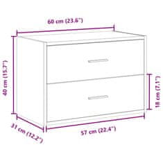 Vidaxl vida Skříňka s 2 zásuvkami betonově šedá 60x31x40 cm kompozitní dřevo