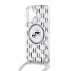 Karl Lagerfeld Zadní kryt IML Monogram Crossbody K&amp;CH Heads MagSafe pro iPhone 16 Transparent