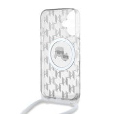 Karl Lagerfeld Zadní kryt IML Monogram Crossbody K&amp;CH Heads MagSafe pro iPhone 16 Transparent