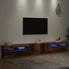 Vidaxl TV stolek s LED old wood 300x35x40 cm kompozitní dřevo