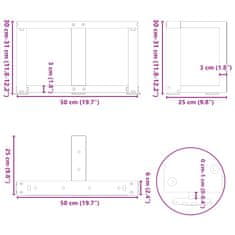 Vidaxl Nohy konferenčního stolku ve tvaru T 2 ks černé 50x25x(30-31)cm