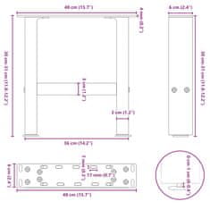 Vidaxl Nohy konferenčního stolku 2 ks antracitová 2 pcs 30×40 cm ocel