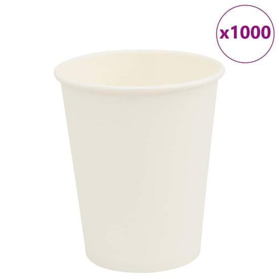 shumee vidaXL Papírové kelímky na kávu 1000 pcs 8oz 200ml bílé