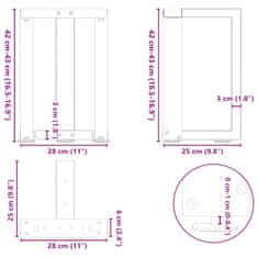 Vidaxl Nohy konferenčního stolku ve tvaru T 2 ks 28x25x(42-43)cm ocel