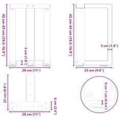 Vidaxl Nohy konferenčního stolku ve tvaru T 2 ks černé 28x25x(42-43)cm