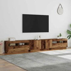 Vidaxl TV stolek s LED old wood 260x35x40 cm kompozitní dřevo