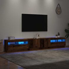 Vidaxl TV stolek s LED old wood 260x35x40 cm kompozitní dřevo