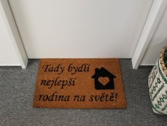 Home Elements  Rohožka Tady bydlí nejlepší rodina na světě 40 x 60 cm