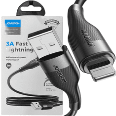 Joyroom JOYROOM USB - LIGHTNING KABEL PRO NABÍJENÍ / PŘENOS DAT 3A 1M ČERNÝ (S-1030M12)