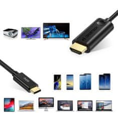 Choetech JEDNOSMĚRNÝ ADAPTÉROVÝ KABEL CHOETECH USB TYPU C (SAMEC) NA HDMI 2.0 (SAMEC) 4K 60 HZ 1,8 M ČERNÝ (CH0019)