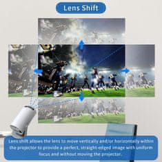 Netscroll Chytrý mini projektor, 1280x720 HD, přenosné domácí kino projektor, 4K s 5G WiFi, bluetooth 5.0 a 360° zvukem, 180° otočení, ideální na filmy, hry, domov a cestování, skvělý dárek, MagProject