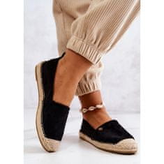 Dámské semišové espadrilky Black velikost 36