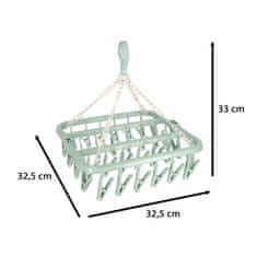 Ikonka Věšák Sušák Na Prádlo Na Ponožky Spodní Prádlo 32 Kolíčky Modrý