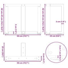 Vidaxl Nohy konferenčního stolku ve tvaru T 2 ks 50x25x(42-43) cm