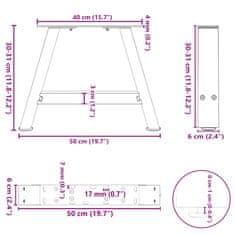 Vidaxl Nohy konferenčního stolku ve tvaru A 2 ks bílé 50x(30-31) cm