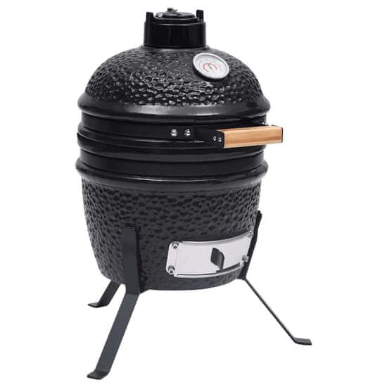 Vidaxl Zahradní gril a udírna 2 v 1 Kamado keramický 56 cm černý