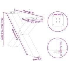 Vidaxl Nohy konferenčního stolku ve tvaru X 2 ks bílé 70x(42-43) cm