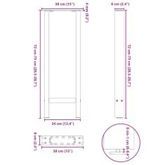 Vidaxl Nohy konferenčního stolku antracitová 2 ks 38x(72-73) cm