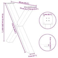 Vidaxl Nohy jídelního stolku ve tvaru X 2 ks černé 90x(72-73) cm